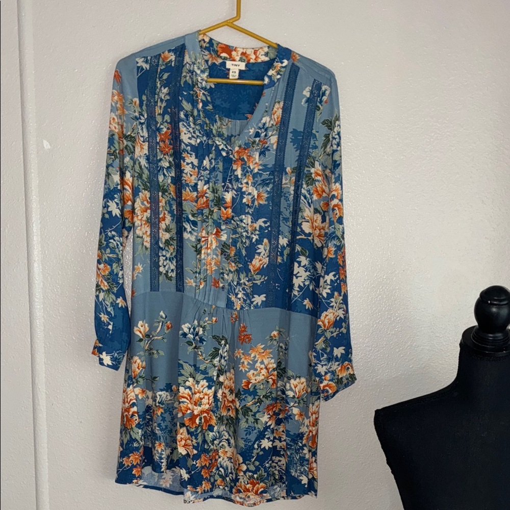 Floral Blue Mini Dress